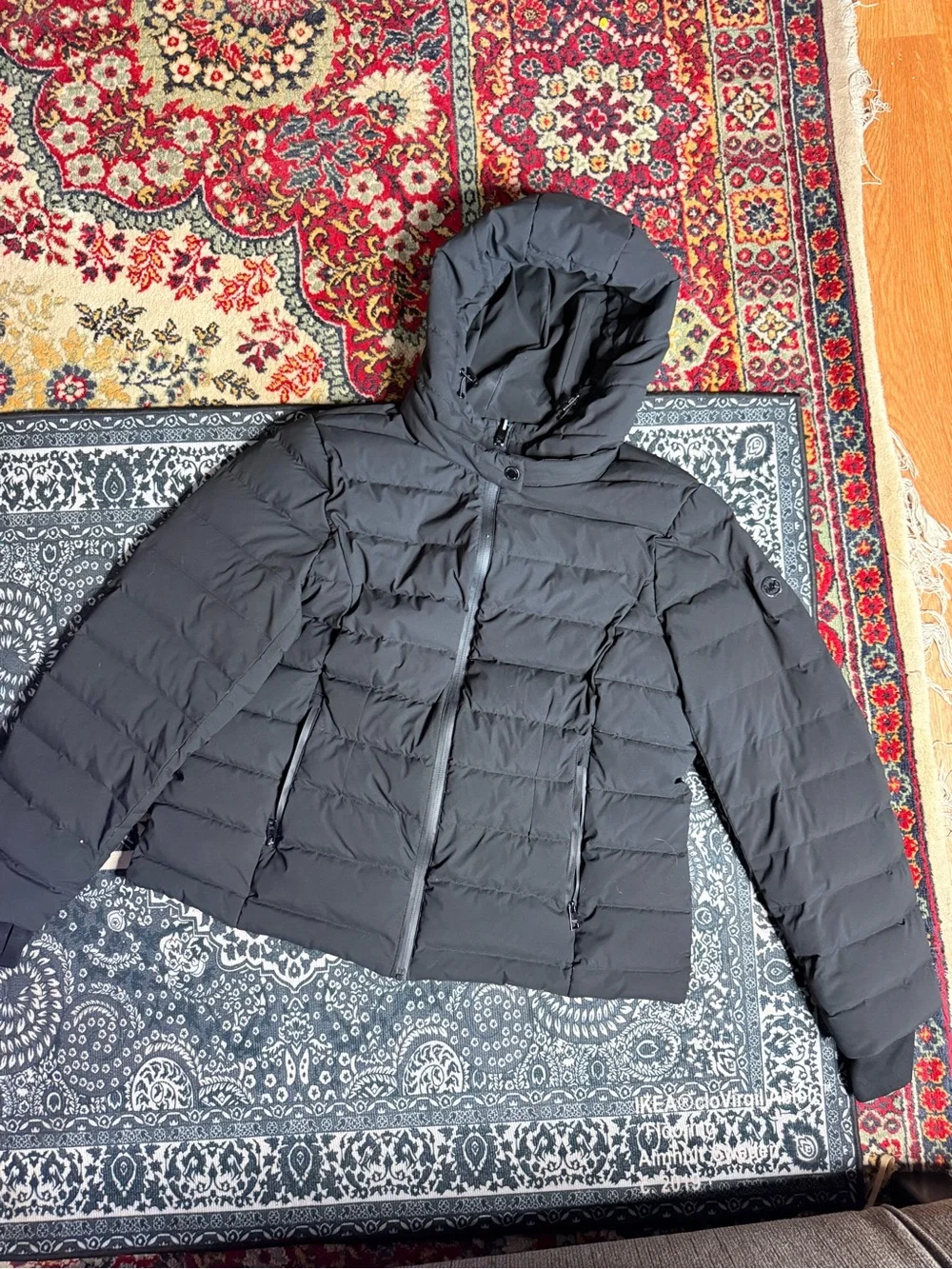 Michael Kors Black Hooded Quilted Puffer Jacket